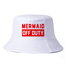 mermaid off duty letter print bucket hat Summer female caps outdoor leisure fishing hat fashion harajuku pop fisherman hat 2024 - buy cheap