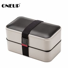ONEUP-fiambrera térmica de 1200ml, caja Bento con vajilla ecológica, contenedor portátil de almacenamiento de alimentos saludables, accesorios de cocina 2024 - compra barato