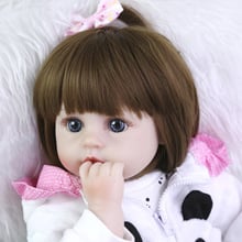Muñeca Realista de silicona de 48cm para niños, ropa de panda, regalo de cumpleaños 2024 - compra barato
