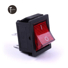 Interruptor liga/desliga com luz 16a, 250v ac, cor vermelha, 1 peça