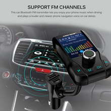 FM передатчик беспроводной Bluetooth Handsfree 1,8 экран 5V 2.1A 3 USB порта зарядное устройство Bluetooth радио передатчик адаптер 2024 - купить недорого