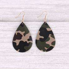 2019 New Arrival Camouflage Leather Water Drop Earrings Leopard Print  Teardrop Earrings For Women Trendy Charm Accessories 2024 - buy cheap