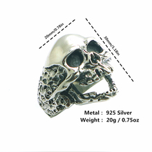 Size 7 To Size 15 Unisex 925 Silver Cool Punk Gothic Evil Demon Flaming Skull Ring Newest 2024 - buy cheap