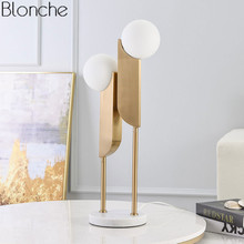 Postmoderna bola de cristal de la lámpara de mesa de lámpara de noche para dormitorio habitación Luz de escritorio Nordic Metal Arte Deco iluminación G9 2024 - compra barato