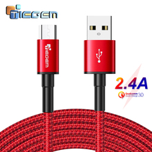 TIEGEM Micro USB Cable 2.4A Nylon Fast Charge USB Data Cable for Samsung Xiaomi LG Tablet Android Mobile Phone USB Charging Cord 2024 - buy cheap