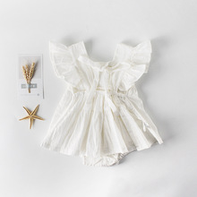 2019 Summer New Arrival Newborn Baby Girls Ruffle Bowknot Backless Romper Backcross Jumpsuit Outfits Sunsuit Baby Clothes Outfit 2024 - buy cheap