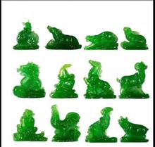 12PC SET Zodiac pieces in the feng shui rat ox tiger rabbit dragon snake horse sheep monkey rooster dog pig resin arts 2024 - buy cheap