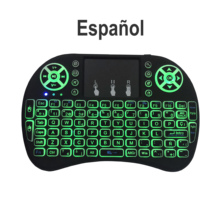 Spanish i8 mini keyboard 7 color backlit i8+ lithium battery backlight Air Mouse Remote Control Touchpad Handheld TV BOX Laptop 2024 - buy cheap