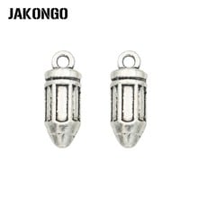 JAKONGO Antique Silver Plated Bullet Charm Pendants Jewelry Accessories Making Bracelet DIY 18x7mm 10pcs/lot 2024 - buy cheap