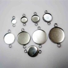 20pcs/lot 6 8 10 12 14 16 18 20mm Stainless Steel Blank Cabochon Base Connectors DIY Jewelry Making Round Blank Trays Settings 2024 - buy cheap