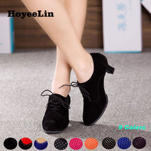 HoYeeLin Ballroom Party Tango Dancing Heels Women Ladies Closed Toe Lace Up Waltz Rumba Standard Dance Shoes 2024 - buy cheap