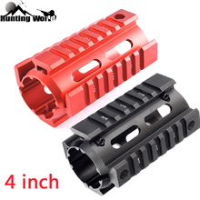 Tactical Aluminu 4 inch Two Piece Free Float Drop In Quad Rail Handguard Mount for Hunting Airsfot AR15 M4 M16 Rifle Red Black 2024 - buy cheap