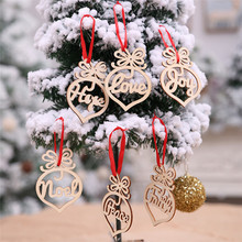 6Pcs Christmas Decorations For Home Wooden Letter Pendant Christmas Tree Decorations Hanging Ornaments Home Decor New Year 2024 - buy cheap