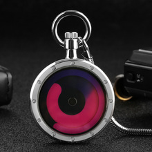 Reloj de bolsillo para hombre, accesorio con diseño único y elegante, tocadiscos, esfera giratoria, carcasa novedosa de universo Aurora, de cuarzo, cadena de serpiente Fob 2024 - compra barato