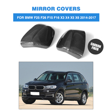 Cubierta de espejo retrovisor de coche, guardabarros de fibra de carbono, tipo de reemplazo apto para BMW F25, F26, F15, F16, X3, X4, X5, 2014, estilo de coche 2024 - compra barato