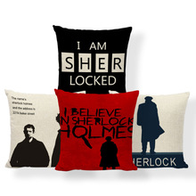 Stylish Movie Pillowcase Detective Letters Sherlock Magnifier Sofa Living Room Decorative Cushion Cover Polyester Linen Pillow 2024 - buy cheap