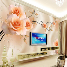 Beibehand-papel de parede foto personalizada 3d, adesivos murais, flor rosa dos sonhos, tv, quarto de criança, moderno 2024 - compre barato