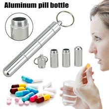 Latest  Waterproof Aluminum Pill Box Case Bottle Cache Drug Holder Container Keychain Medicine Box Health Care 2024 - buy cheap