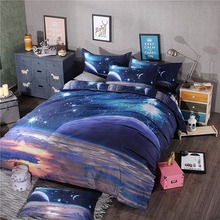 Hipster Galaxy 3D Bedding Set Universe Outer Space Themed Galaxy Print Bedlinen Duvet cover & pillow case queen SIZE 2024 - buy cheap