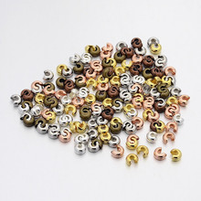 100pcs Iron Round End Crimp Beads Covers Dia 3mm 4mm 5mm Gold Silver Color Stopper Spacer Beads For DIY Jewelry Making Findings 2024 - buy cheap