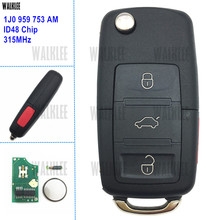 WALKLEE 1J0959753AM Car Remote Key 315MHz for VW/VOLKSWAGEN Beetle Golf Passat Jetta 1J0 959 753 AM with ID48 Chip 2024 - buy cheap