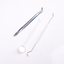 3pcs = 1set Stainless Steel Dental Instruments Mouth Mirror Probe Plier Tweezers Teeth Clean Hygiene Kit Hot Sale 2024 - buy cheap