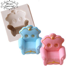 Yueyue sugarcraft molde de silicone para sofá 3d, molde para fondant, ferramentas de decoração de bolo, molde de pasta de goma de chocolate 2024 - compre barato