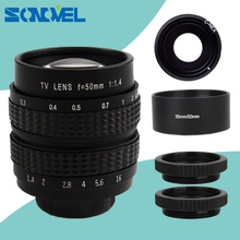 50mm CCTV F1.4 TV Movie lens+C Mount+Macro ring+lens hood for Sony E Mount NEX-5C NEX-5N NEX-C3 NEX-5 NEX-3 A6500 A6300 A6100 2024 - buy cheap