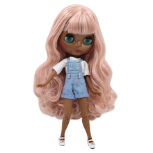 ICY DBS Blyth doll Super dark joint body black Glossy face pink hair. No.BL1329 2024 - buy cheap