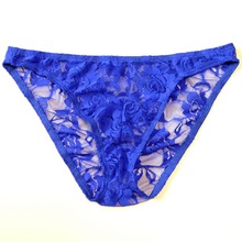 Men's Sexy Lace Panties Transparent Briefs Bikini Low Waist Male Man micro Penis Pouch Underpants Gay Underwear Erotic Lingerie 2024 - buy cheap