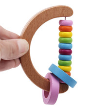 Chocalhos de madeira para crianças, brinquedo educacional para bebês com chocalhos 2024 - compre barato