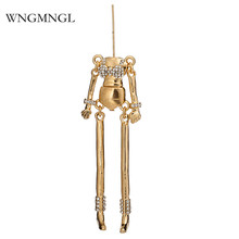 WNGMNGL 2018 Nova DIY esqueleto Caráter Pingentes Colar Moda Ouro Sliver Cor Preta Pingente de Cristal Acessórios de Jóias 2024 - compre barato