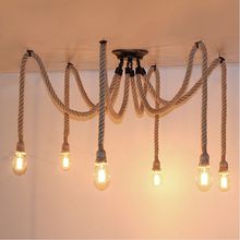 Lukloy Hemp Rope Spider Chandelier LED Kitchen Lights LED Lamp Hanging Lamp Ceiling Lamps Pendant Living Room Lighting Fixtures 2024 - buy cheap