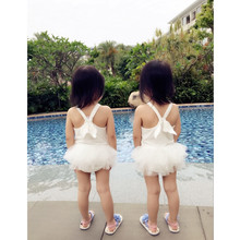 Girls Swimsuit Kids Swimming Angel Wing lace One-Piece Sling Children's Baby Swimwear 2024 - buy cheap
