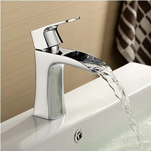 Bathroom Basin Waterfall Faucet. Bathroom Chrome Polished Basin Sink Waterfall Tap. Deck Mounted Mixer WB-101. 2024 - buy cheap