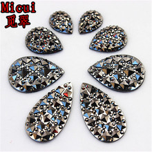 Micui 100pcs 10*14/13*18/18*25/16*29mm DR Resin Rhinestone Flatback Stone beads For DIY Bags crafts Wedding Decoration ZZ381 2024 - buy cheap
