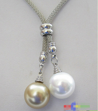 Жемчужное ожерелье P2584, белое и Золотое жемчужное ожерелье с ракушками Южной моря, 26 дюймов, благородный стиль, натуральные мелкие украшения, бесплатная доставка 2024 - купить недорого