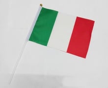 Banderas de poliéster italiano para el hogar, bandera decorativa para el hogar, 21x14cm, ondeantes de mano con astas de bandera de plástico, 5 uds. 2024 - compra barato