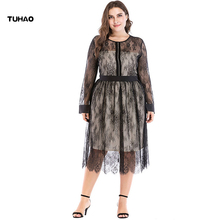 TUHAO plus size 5XL 4XL 3XL Womens Summer Lace Dress  Vintage Sexy Rockabilly Vestidos female Party Black Dresses CM56 2024 - buy cheap