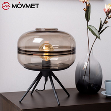 Luminária de mesa, estilo nórdico, luminária de vidro para o quarto, para estudo, novidade