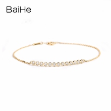 BAIHE Solid 18K Yellow Gold 0.40ct H/SI Round Natural Diamonds Bracelet Women Trendy Fine Jewelry Making Bracelet браслеты 2024 - buy cheap