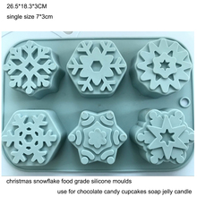 Christmas Snowflake Shaped 3D Silicone Chocolate Jelly Candy Cake Bakeware Mold DIY Pastry Bar Ice Block Soap Mould Baking Tools 2024 - buy cheap