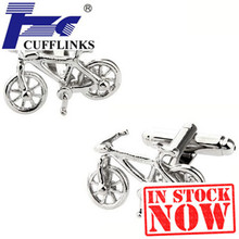 Siver Bike Bicycle Cufflink Cuff Link 2 Pairs Free Shipping 2024 - buy cheap