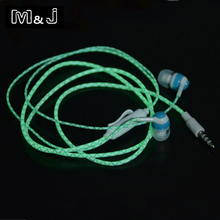 HOT! Glow In The Dark Earphones Luminous Neon Headset Flash Light Glowing Earbuds With Microphone Night Lighting For Phone MP3 2024 - buy cheap