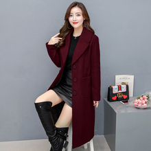 Autumn and winter wear new European and American fashion long woolen coat Slim thin single-breasted solid wool coat TB180820 2024 - buy cheap