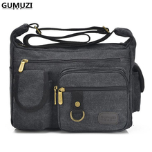 Gumuzi bolsa de ombro masculina, de lona de alta qualidade, bolsa transversal de grande capacidade, bolsa mensageiro feminina casual 2024 - compre barato