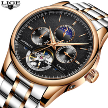 LIGE Men Watch Top Brand Luxury Automatic Mechanical Watches Mens Full Steel Business Waterproof Sport Watches Relogio Masculino 2024 - buy cheap