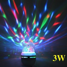 New E27 3W RGB LED Bulb Stage Light Colorful Auto Rotating Disco Party Lamp For Holiday Party Home Bar KTV Decor Lights 2024 - buy cheap