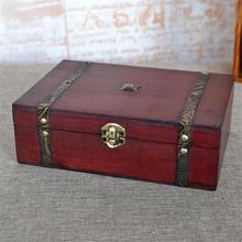 Stylish Vintage Metal Lock Decorative Trinket Jewelry Storage Box Handmade Classical Wooden Treasure Case Storage Box Organizer5 2024 - buy cheap