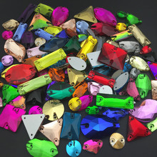 Piedras para coser diamantes de imitación para decoración de boda, 30 uds, tamaños variados 2024 - compra barato